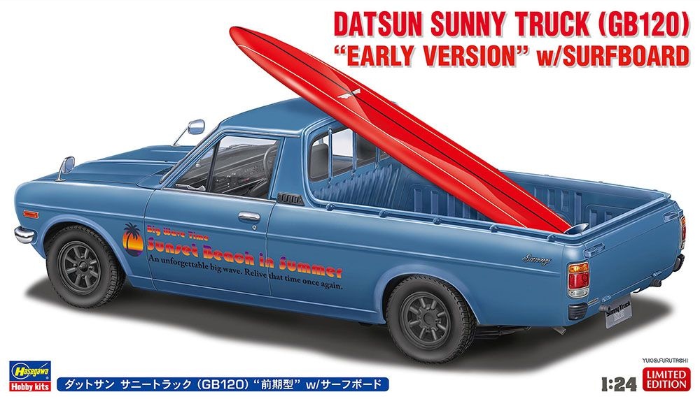 Zdjęcie Datsun Sunny Truck (GB120) "Early Version" z deską surfingową 1:24 Hasegawa 20778