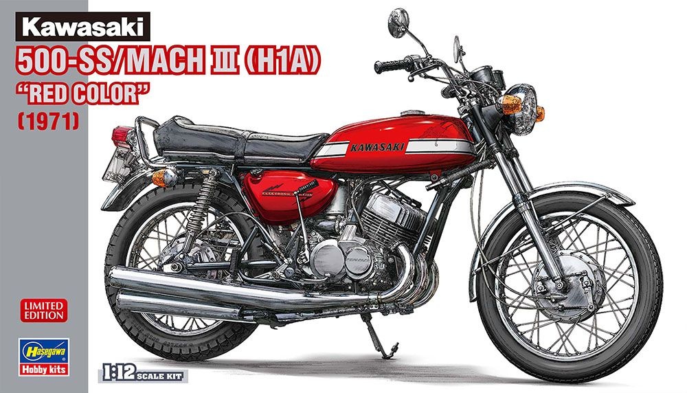 Zdjęcie Kawasaki 500-SS/MACH III (H1A) "Red Color" (1971) 1:12 Hasegawa 21775