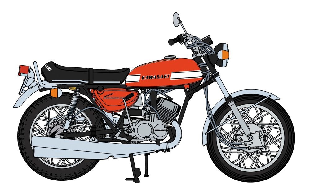 Zdjęcie Kawasaki 500-SS/MACH III (H1A) "Red Color" (1971) 1:12 Hasegawa 21775