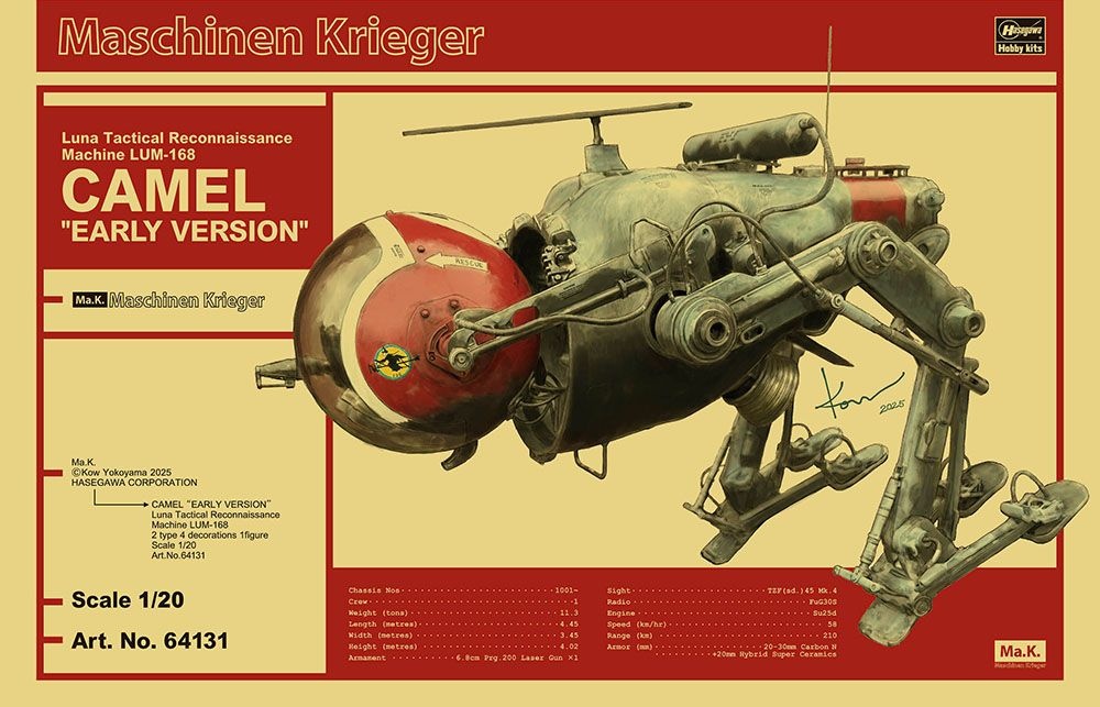 Zdjęcie LUM-168 Camel "Early Version" Luna Tactical Reconnaissance Machine 1:20 Hasegawa 64131