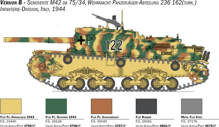 Zdjęcie Semovente M42 da 75/34 1:35 Italeri 6759
