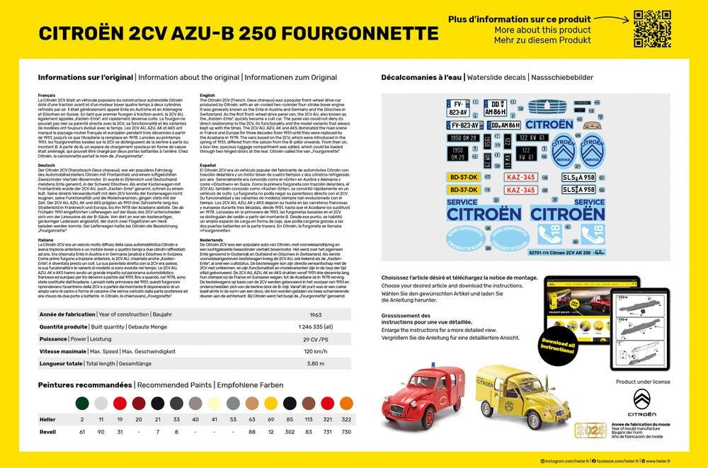 Zdjęcie Citroën 2CV AZU-B 250 Fourgonnette 1:24 Heller 58701