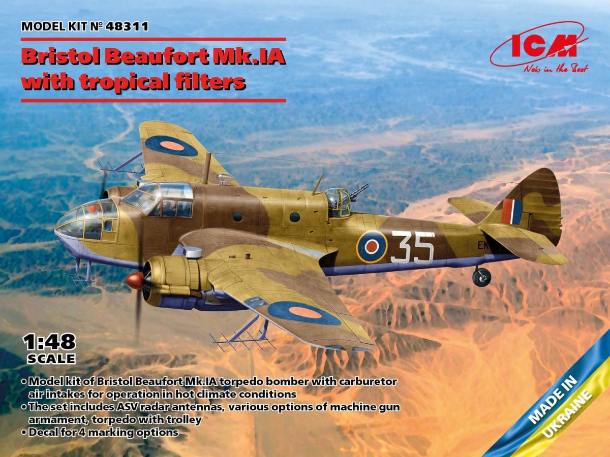 Zdjęcie Bristol Beaufort Mk.IA z filtrami tropikalnymi 1:48 ICM 48311