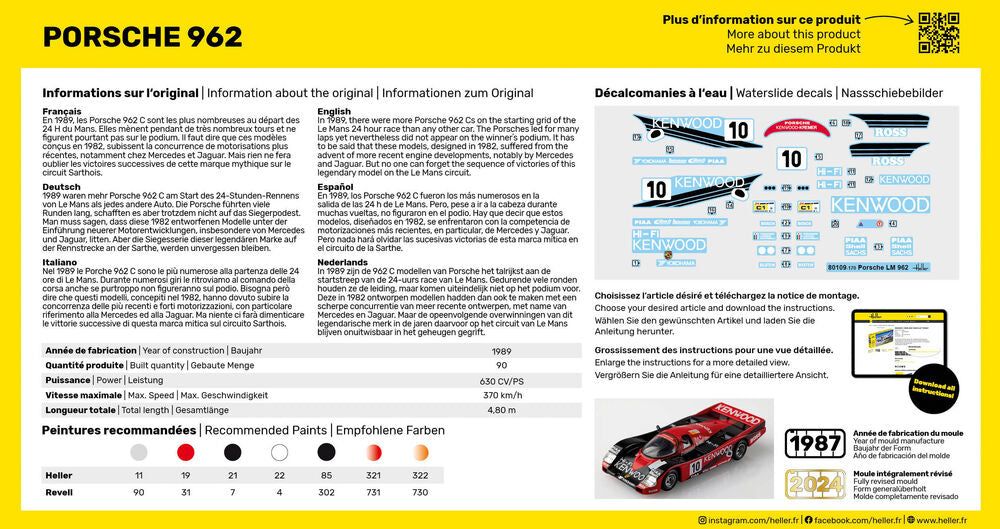 Zdjęcie Porsche 962 1:43 Heller 56109 STARTER KIT