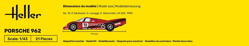 Zdjęcie Porsche 962 1:43 Heller 56109 STARTER KIT