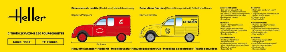 Zdjęcie Citroen 2CV AZU-B 250 Fourgonnette 1:24 Heller 82701
