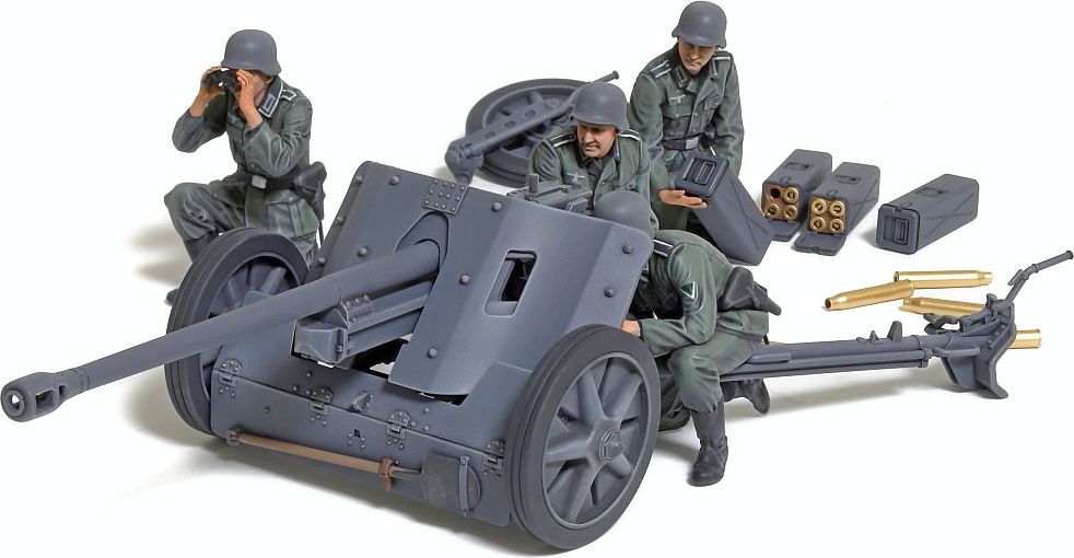 Zdjęcie Niemieckie działo przeciwpancerne 5 cm Pak38 z obsługą 1:35 Tamiya 35392
