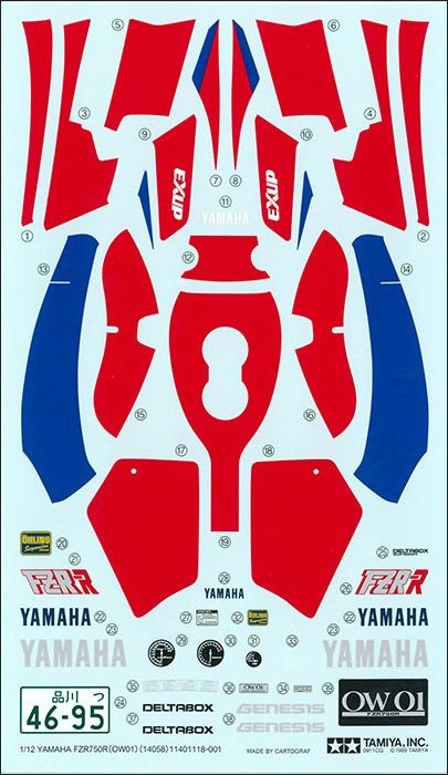 Zdjęcie Yamaha FZR750R (OW01) 1:12 Tamiya 14058