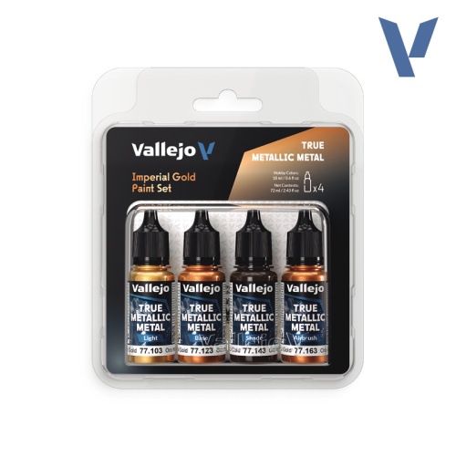 True Metallic Metal Imperial Gold zestaw 4x18ml Vallejo 77252