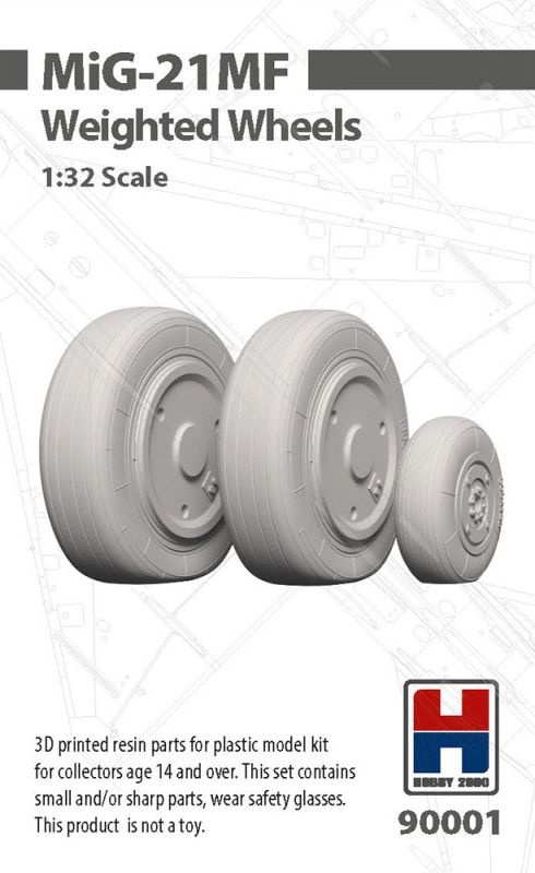 Zdjęcie MiG-21 MF Weighted Wheels 1:32 Hobby 2000 90001