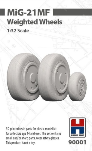 MiG-21 MF Weighted Wheels 1:32 Hobby 2000 90001