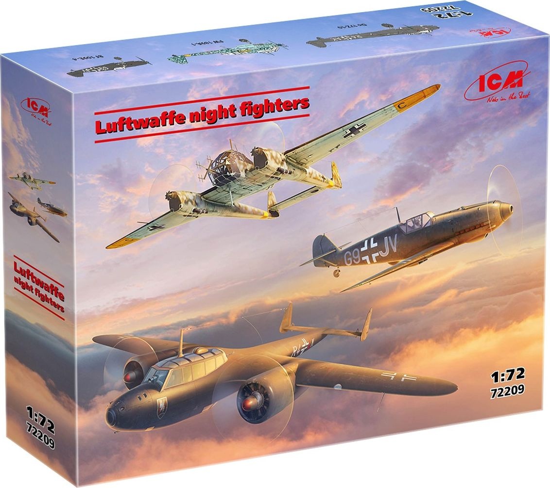 Zdjęcie Nocne myśliwce Luftwaffe (Messerschmitt Bf-109 E-4 / Fw-189 A-1 / Do-17 Z-10) 1:72 ICM 72209
