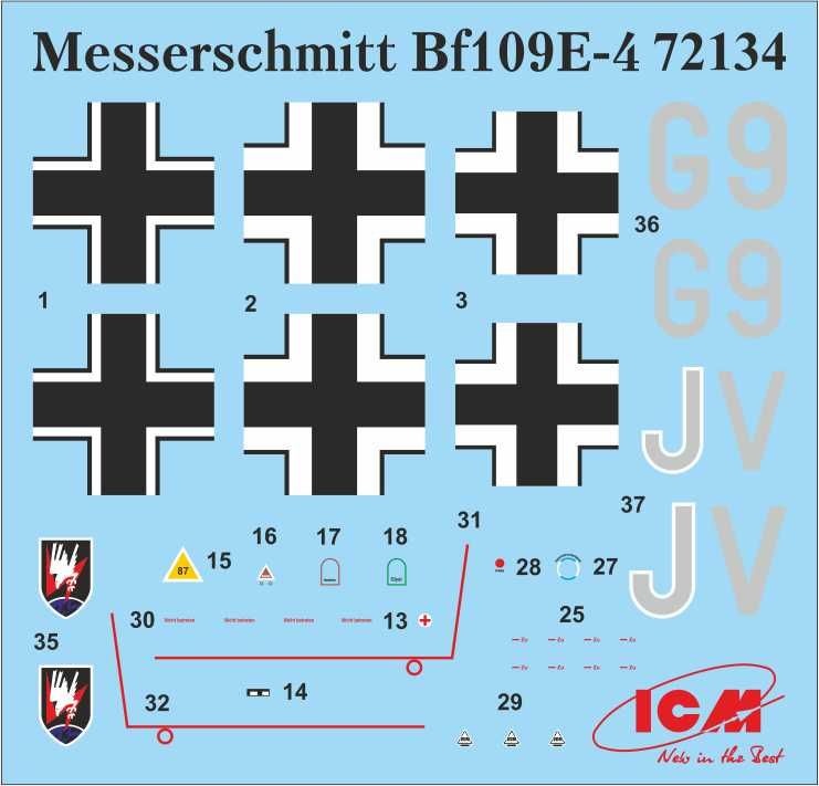 Zdjęcie Nocne myśliwce Luftwaffe (Messerschmitt Bf-109 E-4 / Fw-189 A-1 / Do-17 Z-10) 1:72 ICM 72209
