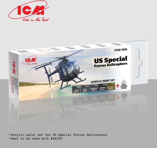 Zestaw farb US Special Forces Helicopters 6x12ml ICM 3096