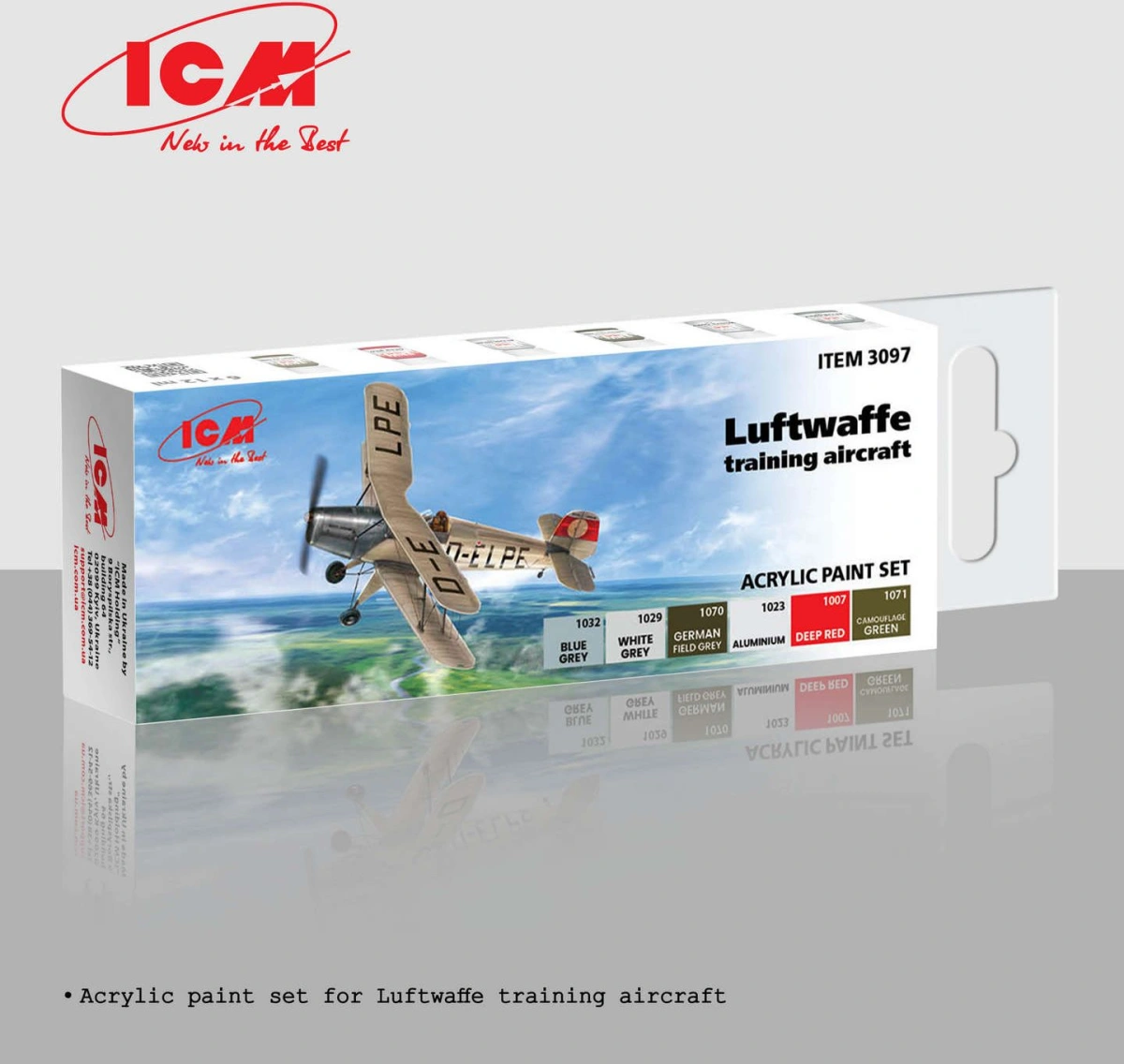Zdjęcie Zestaw farb Luftwaffe Training Aircraft 6x12ml ICM 3097