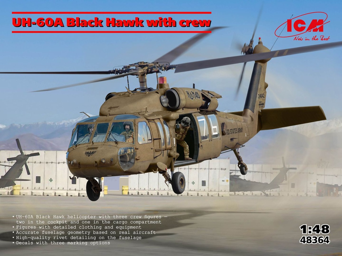 Zdjęcie UH-60A Black Hawk z załogą 1:48 ICM 48364