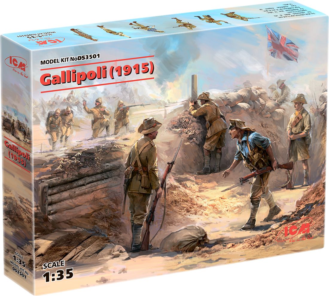 Zdjęcie Gallipoli (1915) Piechota ANZAC i turecka (8 figurek) 1:35 ICM DS3501