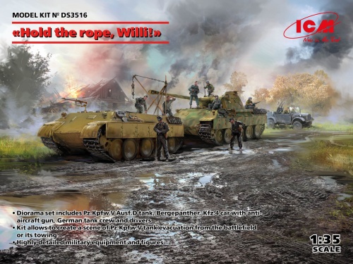Hold the rope, Willie! Pz.Kpfw.V Panther Ausf.D, Bergepanther, Kfz.4 1:35 ICM DS3516