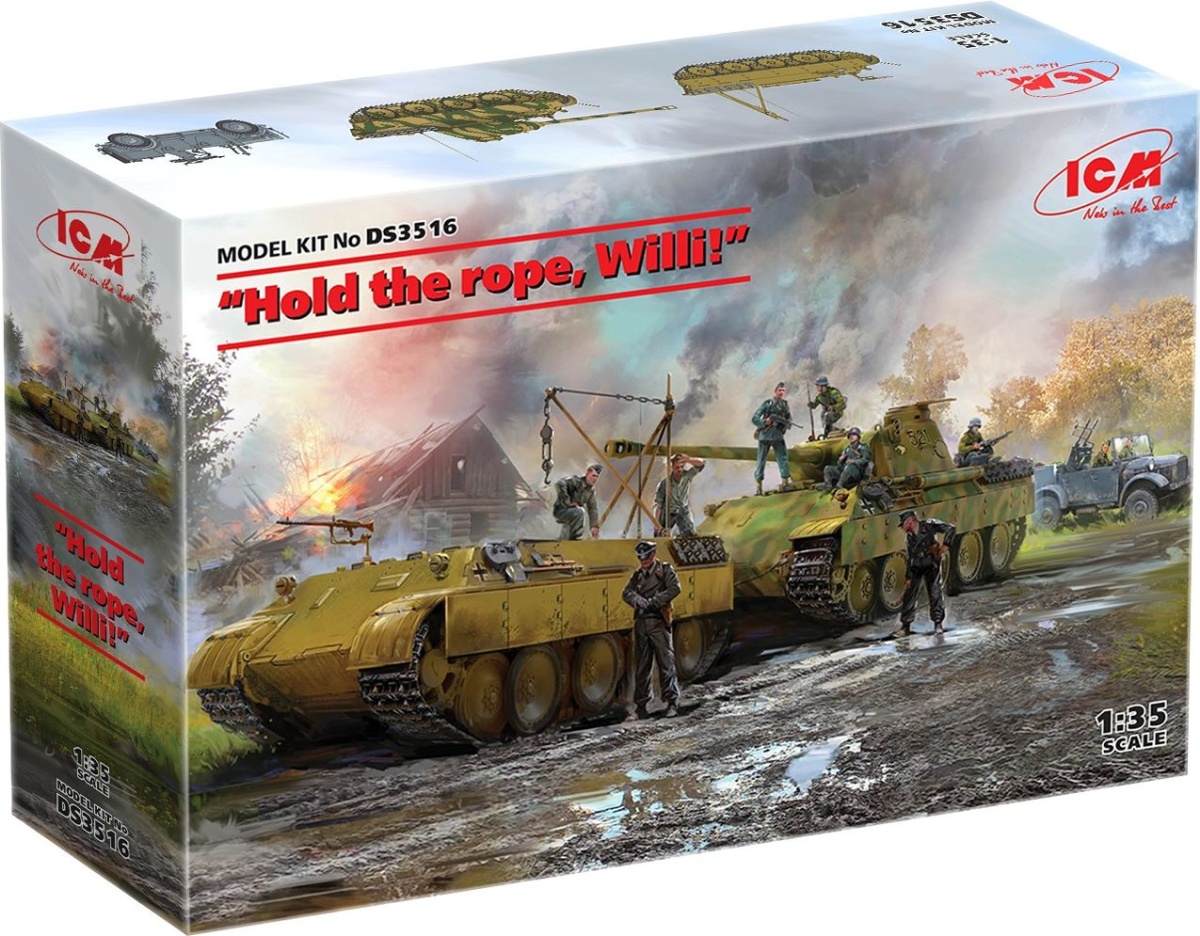 Zdjęcie Hold the rope, Willie! Pz.Kpfw.V Panther Ausf.D, Bergepanther, Kfz.4 1:35 ICM DS3516