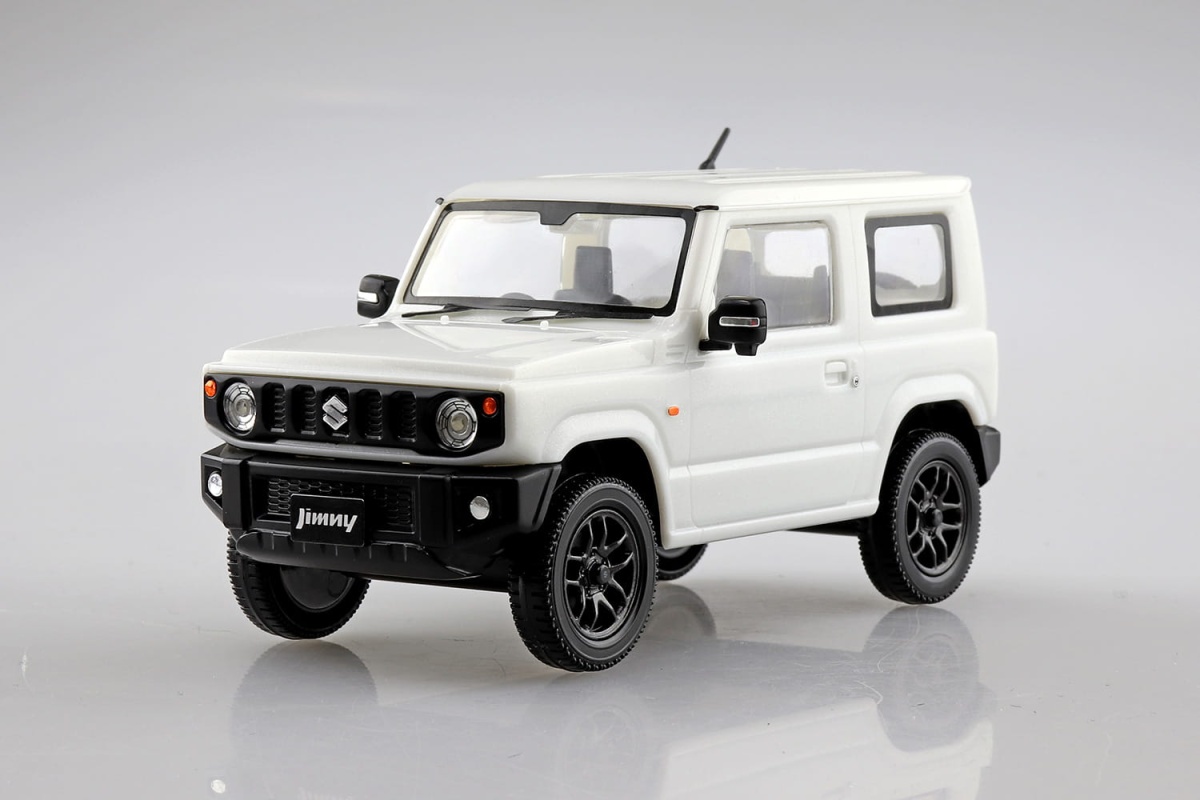 Zdjęcie dodatkowe produktu Suzuki Jimny Pure White Pearl SNAP KIT 1:32 Aoshima 058176