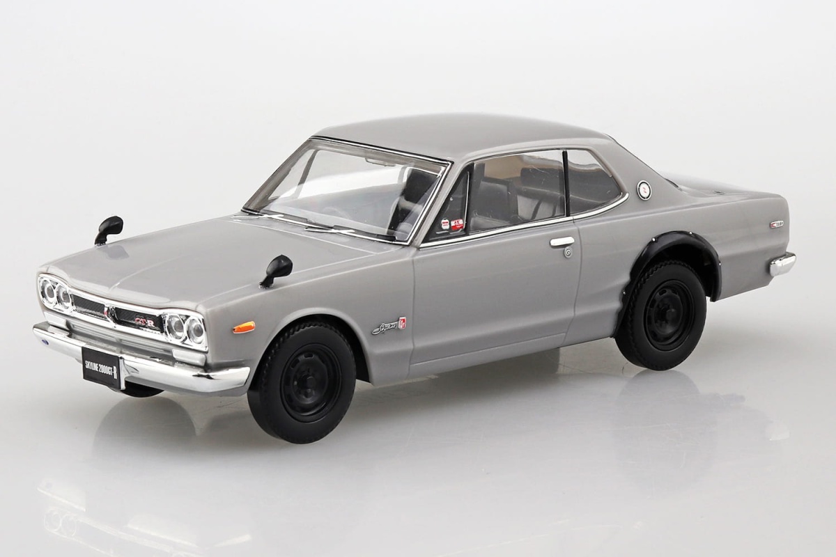 Zdjęcie dodatkowe produktu Nissan Skyline 2000 GT-R Silver SNAP KIT 1:32 Aoshima 058824