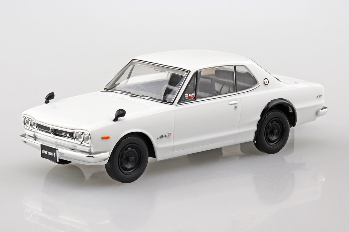 Zdjęcie dodatkowe produktu Nissan Skyline 2000 GT-R White SNAP KIT 1:32 Aoshima 058831