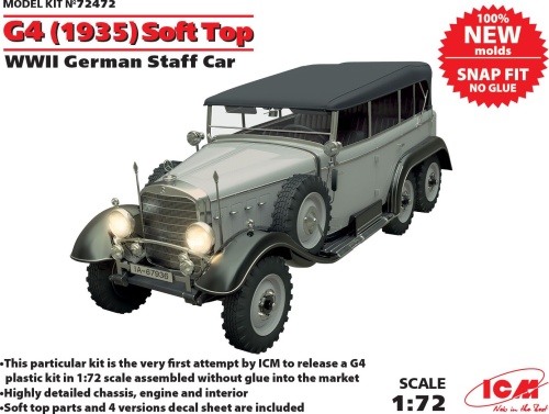 G4 (produkcja 1935) Soft Top 1:72 ICM 72472