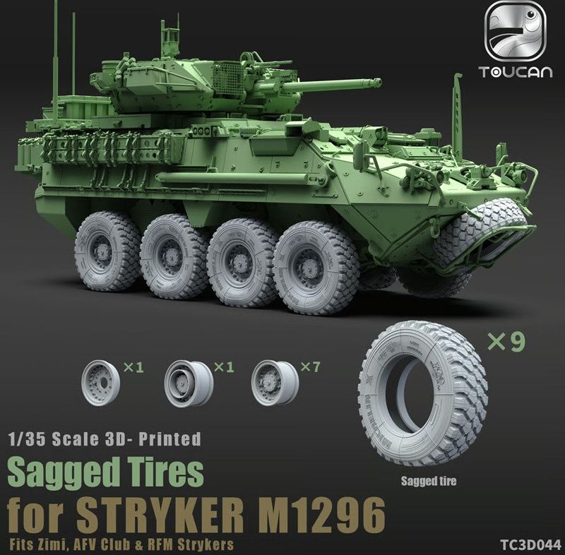 Zdjęcie Stryker M1296 sagged tyres 1:35 Toucan TC3D044