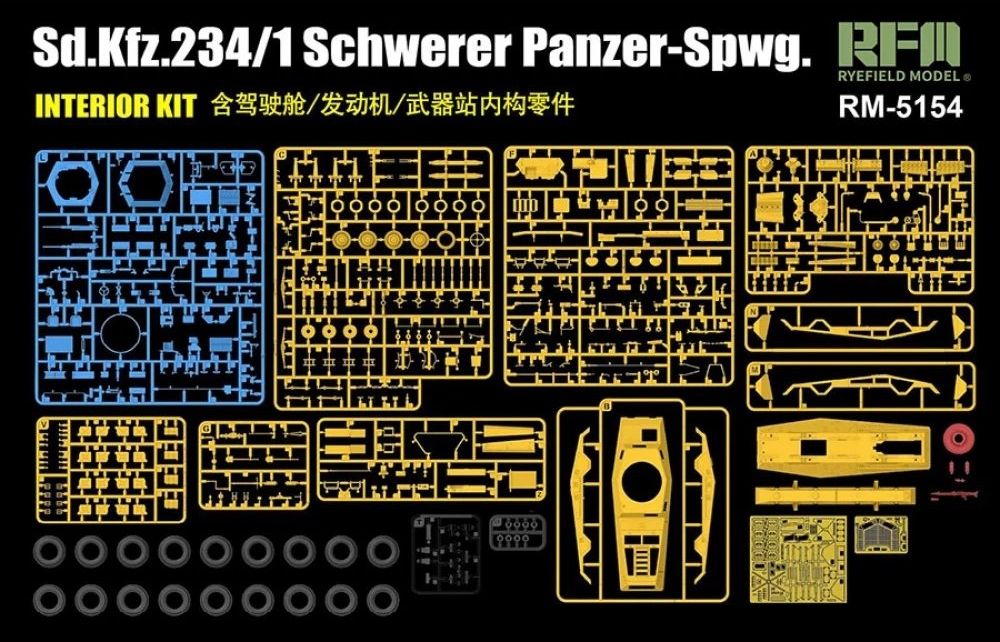 Zdjęcie Sd.Kfz. 234/1 Schwerer Panzer-Spwg. z pełnym wnętrzem 1:35 Rye Field Model 5154