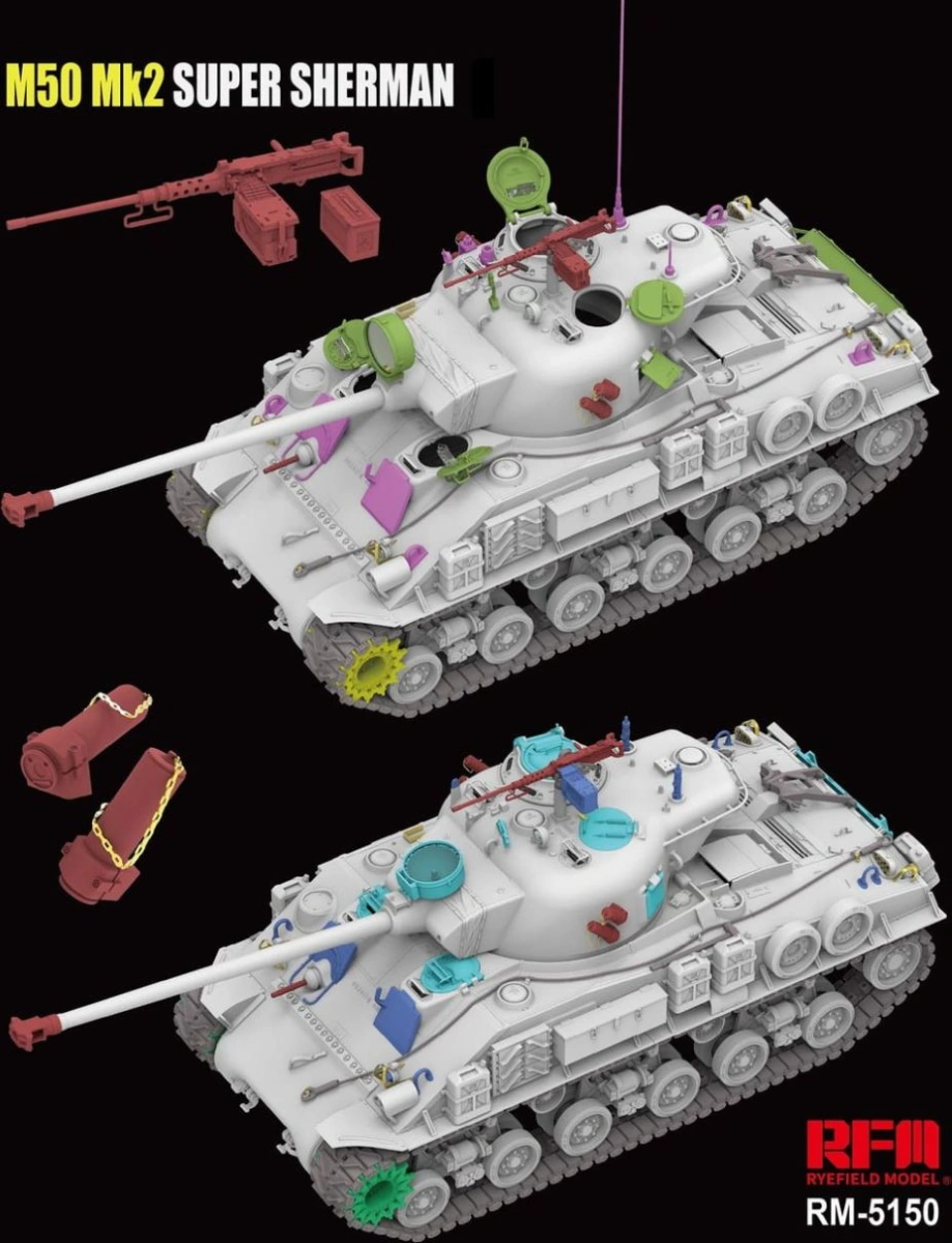 Zdjęcie M50 Mk2 Super Sherman (M4A4 Hull HVSS) Standard Version 1:35 Rye Field Model 5150