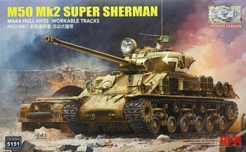 Israeli Tank M50 Mk2 Super Sherman (M4A4 Hull HVSS) Upgrade Version 1:35 Rye Field Model 5151
