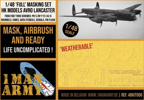 Avro Lancaster Full Masking Set 1:48 1 Man Army 48KIT006