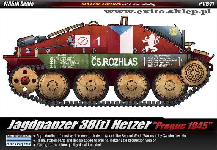 Zdjęcie Jagdpanzer 38(t) Hetzer Praga 1945 1:35 Academy 13277