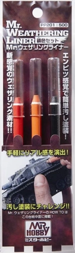 Zestaw farb Mr. Weathering Liner Rust Color Set 3x10ml Mr. Hobby PP201