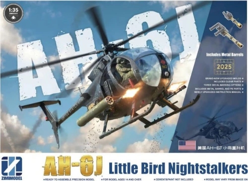 AH-6J Little Bird Nightstalkers z metalowymi lufami 1:35 Kittyhawk 50001