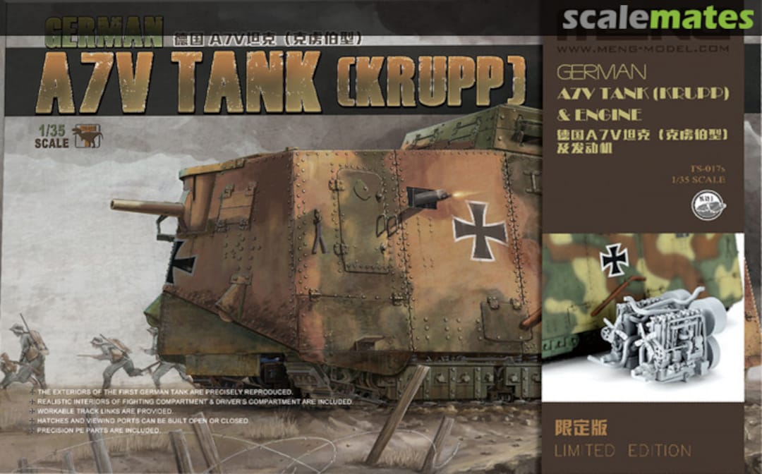 Zdjęcie German A7V Tank (Krupp) and Engine Limited Edition 1:35 Meng TS017S