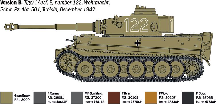 Zdjęcie Pz.Kpfw. VI Tiger I Ausf. H (tp) Early Production 1:35 Italeri 6767
