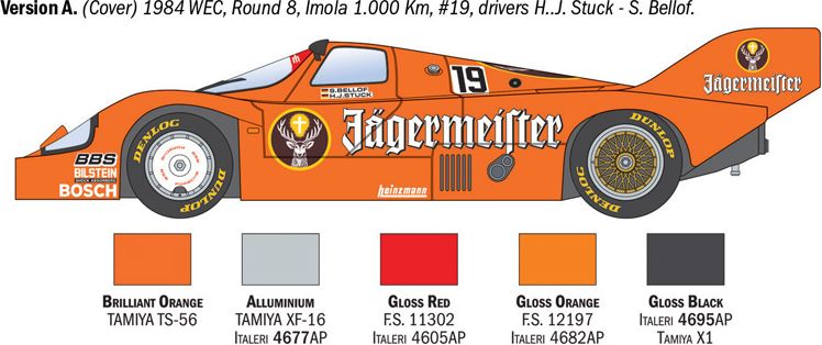 Zdjęcie Porsche 956 Jagermeister 1:24 Italeri 3678