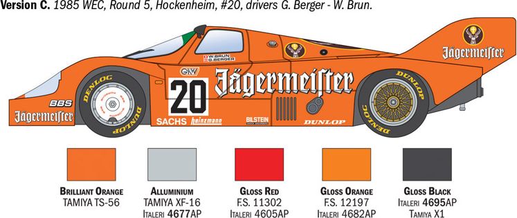 Zdjęcie Porsche 956 Jagermeister 1:24 Italeri 3678