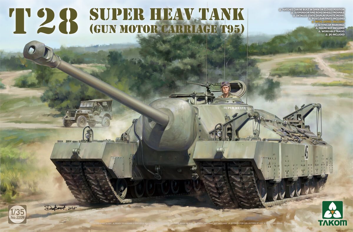 Zdjęcie T28 Super Heavy Tank (Gun Motor Carriage T95) 1:35 Takom 2209
