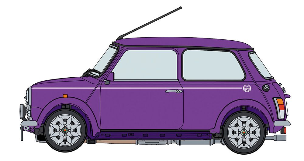 Zdjęcie Mini Cooper Sports-Pack Limited "Amaranth Purple" (1998) 1:24 Hasegawa 20814