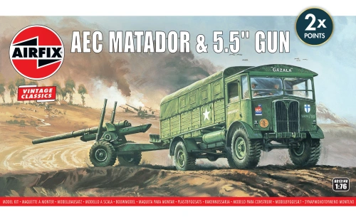 AEC Matador i działo 5,5 cala 1:76 Airfix 01314V