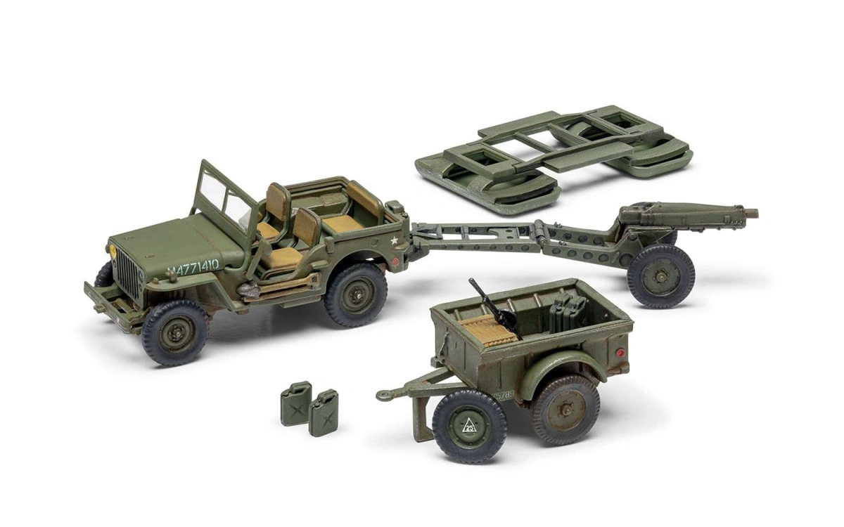 Zdjęcie Willys Jeep, przyczepa i haubica 75 mm 1:72 Airfix 02339