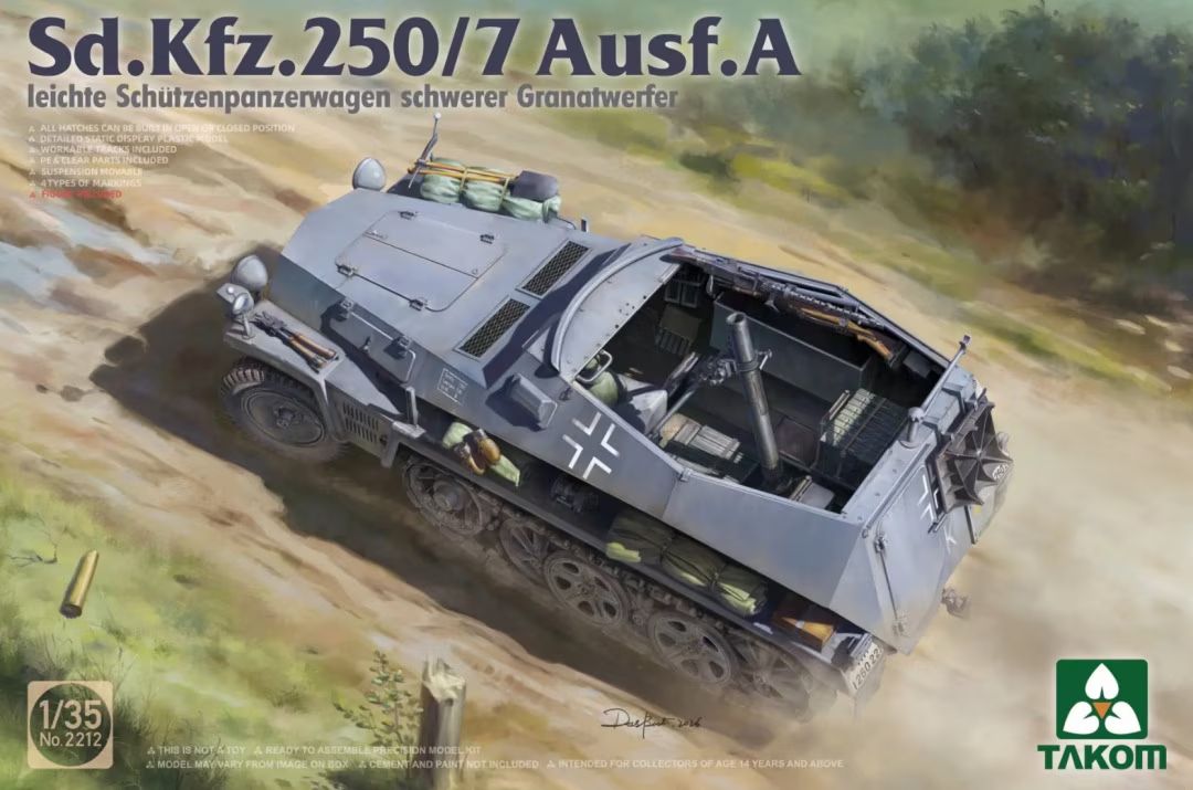 Zdjęcie Sd.Kfz.250/7 Ausf.A Leichter Schutzenpanzerwagen Schwerer Granatwerfer 1:35 Takom 2212