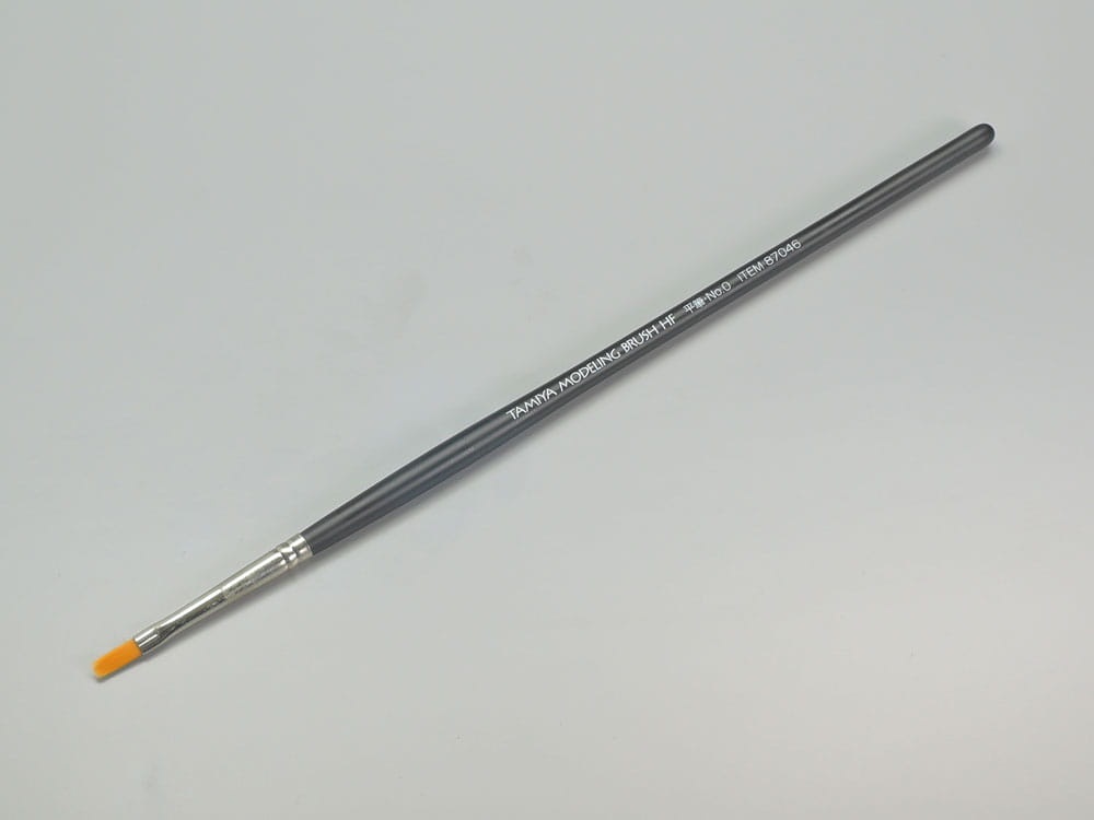 Zdjęcie dodatkowe produktu Pędzel płaski syntetyczny 0 HF Tamiya 87046 High Finish