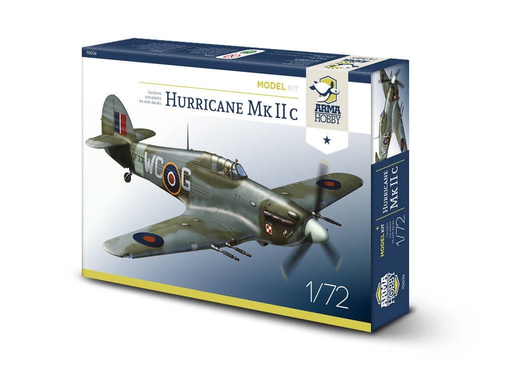 Zdjęcie główne produktu Hurricane Mk IIc Model Kit 1:72 Arma Hobby 70036