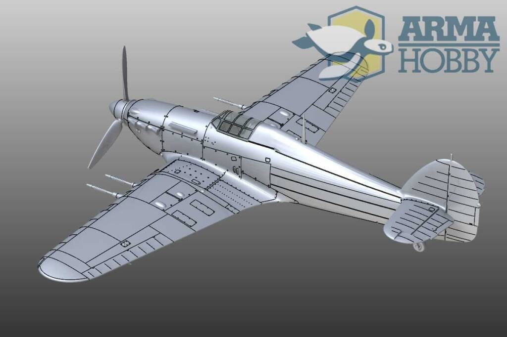 Zdjęcie dodatkowe produktu Hurricane Mk IIc trop Model Kit 1:72 Arma Hobby 70037