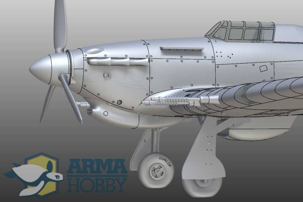 Zdjęcie dodatkowe produktu Hurricane Mk IIc trop Model Kit 1:72 Arma Hobby 70037