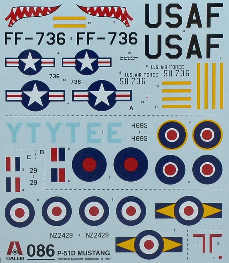 Zdjęcie dodatkowe produktu P-51D Mustang 1:72 Italeri 0086