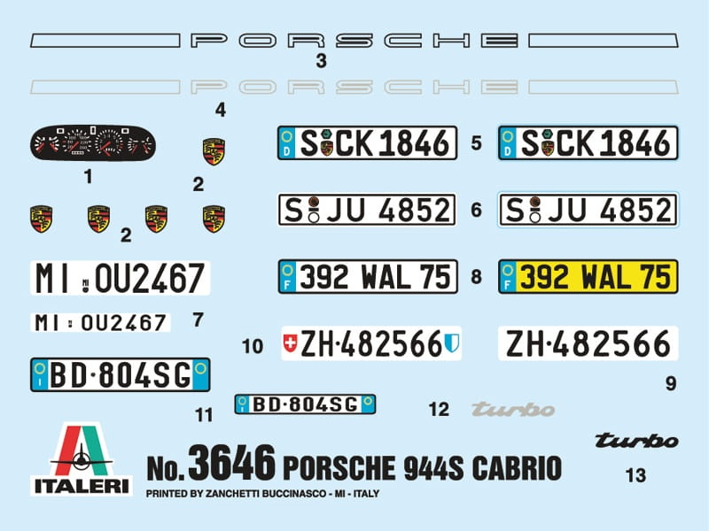 Zdjęcie dodatkowe produktu Porsche 944S Cabrio 1:24 Italeri 3646